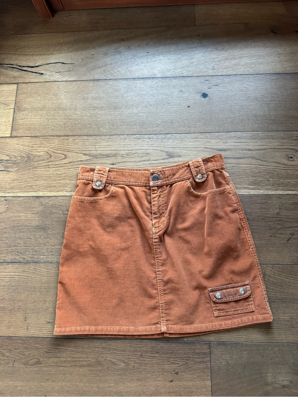 Rust Corduroy A-Line Skirt - Women